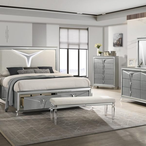 Clara-QUEEN BED FRAME - DRESSER - MIRROR