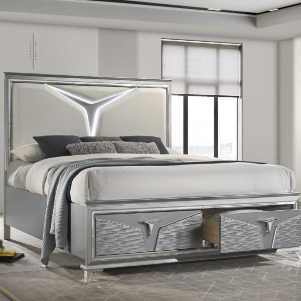 Clara-OLIVE SILVER QUEEN BED