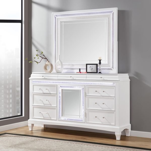 Quentin-WHITE LED DRESSER