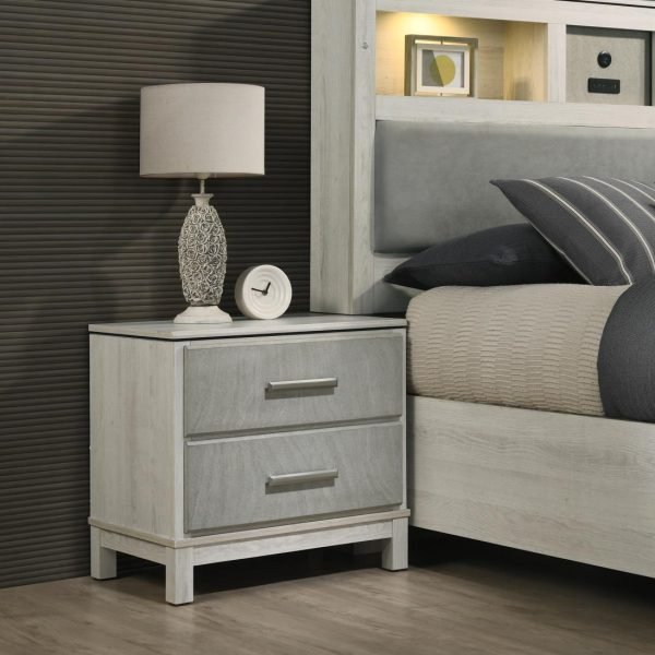 Weston-LIGHT BEIGE/DOVE GRAY NIGHTSTAND