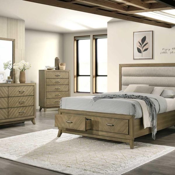 Yusuf-QUEEN BED FRAME - DRESSER - MIRROR - CHEST - NIGHTSTAND