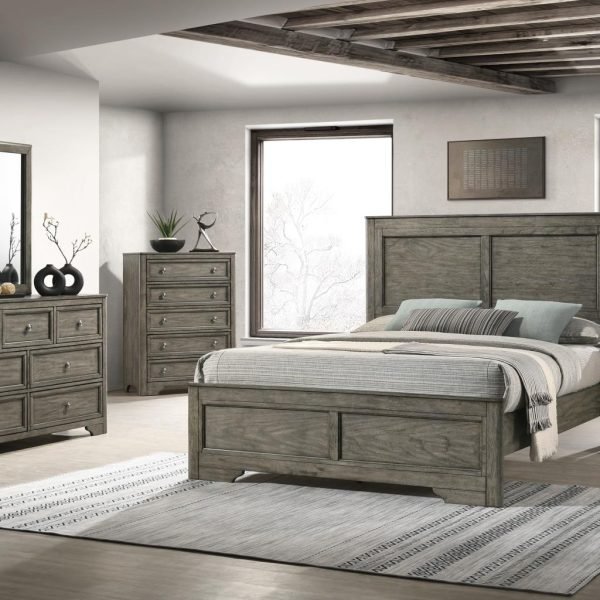 Ian-QUEEN BED FRAME - DRESSER - MIRROR - CHEST - NIGHTSTAND