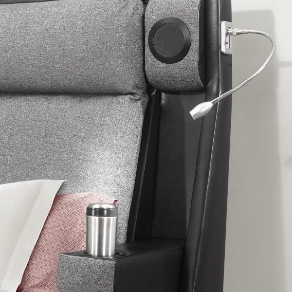 Landon-BLACK BLUETOOTH QUEEN BED