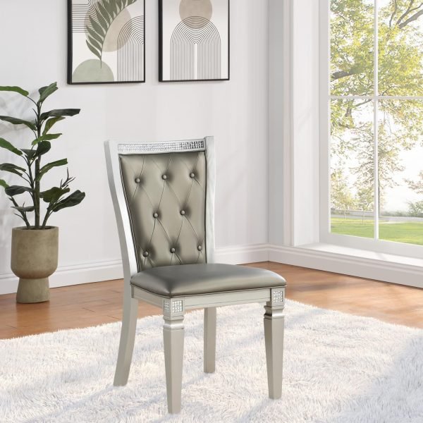 Mortimer-SILVER SHIMMER SIDE CHAIR (2/BOX)