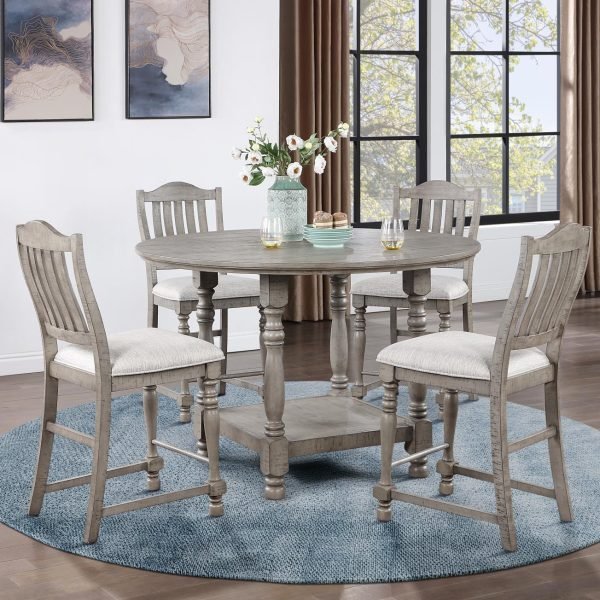 Archibald-DINING TABLE & 4 SIDE CHAIRS