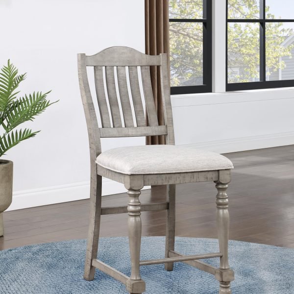 Archibald-GRAY COUNTER HEIGHT CHAIR (2/BOX)