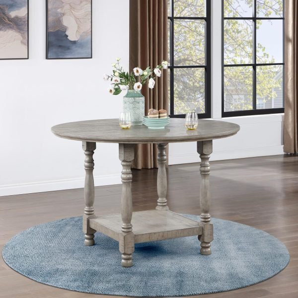 Archibald-GRAY ROUND COUNTER HEIGHT TABLE