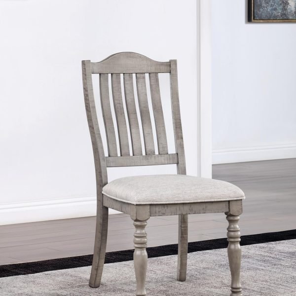 Clementia-GRAY SIDE CHAIR (2/BOX)