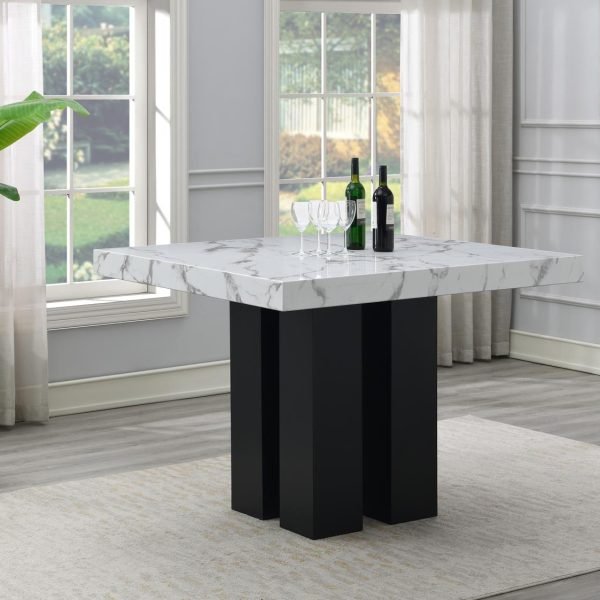 Augusta-WHITE FAUX MARBLE COUNTER TABLE