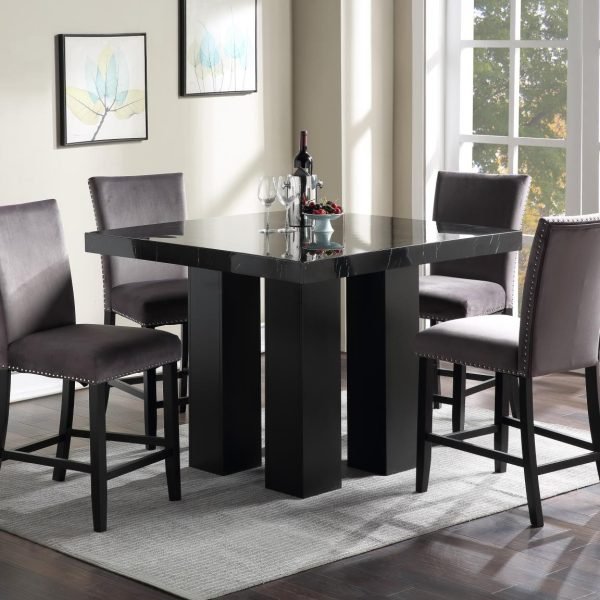 Isidora-BLACK FAUX MARBLE COUNTER TABLE