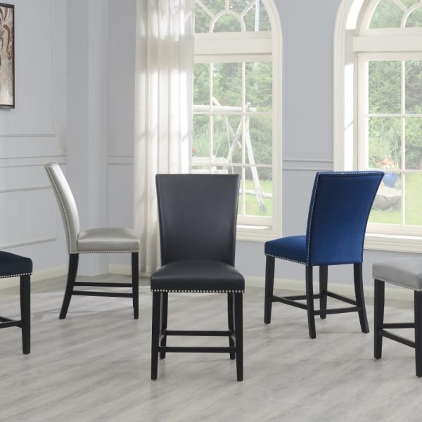 Rosamund-BLUE VELVET COUNTER CHAIR (PRICE PER CHAIR )