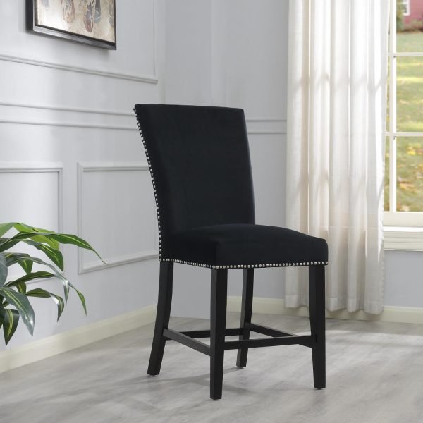 Rosamund-BLACK VELVET COUNTER CHAIR (PRICE PER CHAIR )