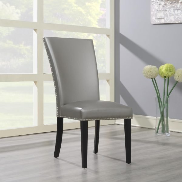 Alaric-SILVER PU DINING CHAIR (PRICE PER CHAIR )