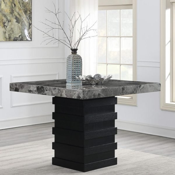 Millicent-GRAY FAUX MARBLE COUNTER TABLE