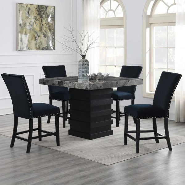 Rosamund-BLACK PU COUNTER CHAIR (PRICE PER CHAIR )