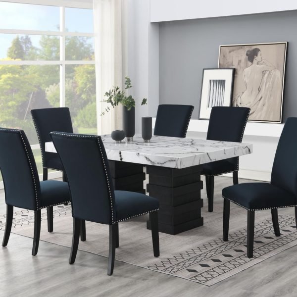 James-DINING TABLE & 4 BLACK CHAIRS