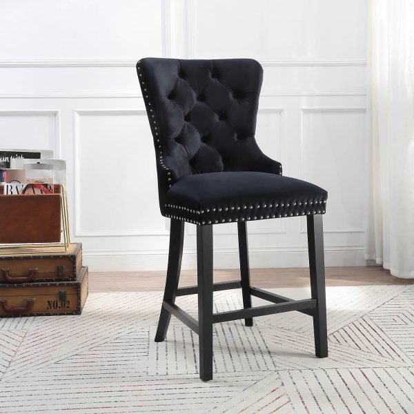Cornelia-BLACK VELVET COUNTER CHAIR (Price Per Chair )
