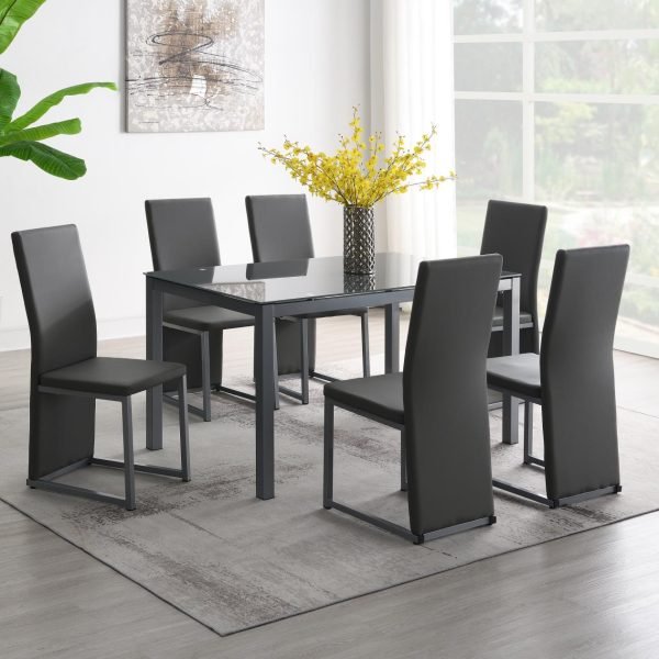 Desdemona-DINING TABLE & 6 SIDE CHAIRS