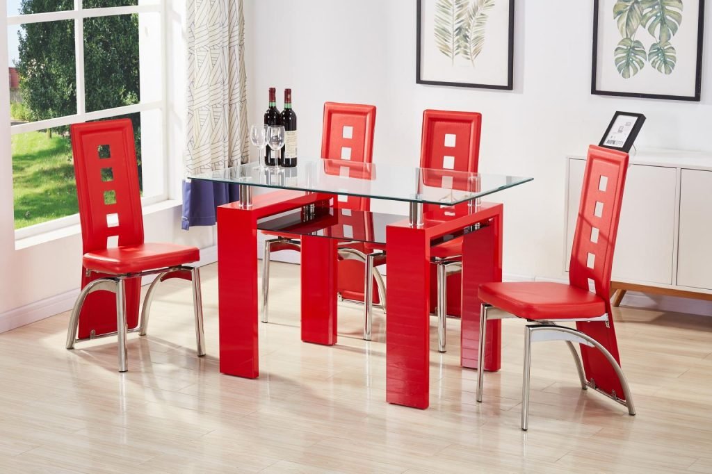 Ceres-DINING TABLE & 4 SIDE CHAIRS - The Furniture Place