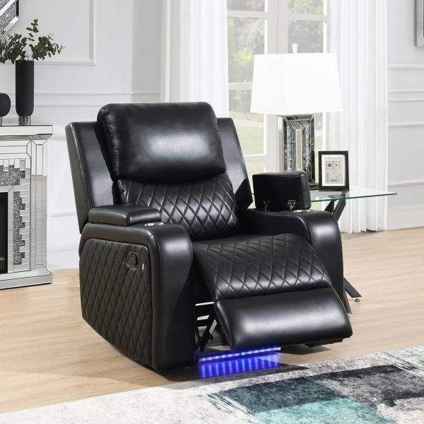 August  -BLACK LED RECLINING CHAIR