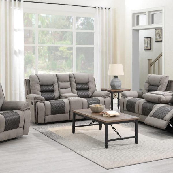 Blake  -GRAY/CHARCOAL MOTION GLIDER LOVESEAT