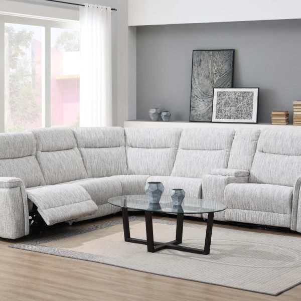 David  -6 PC BEIGE POWER RECLINING SECTIONAL W/POWER HEADREST