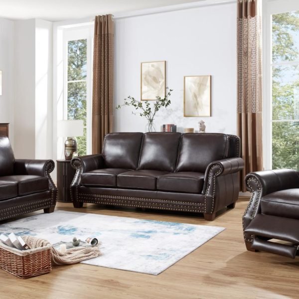 Finley  -BROWN PU SOFA