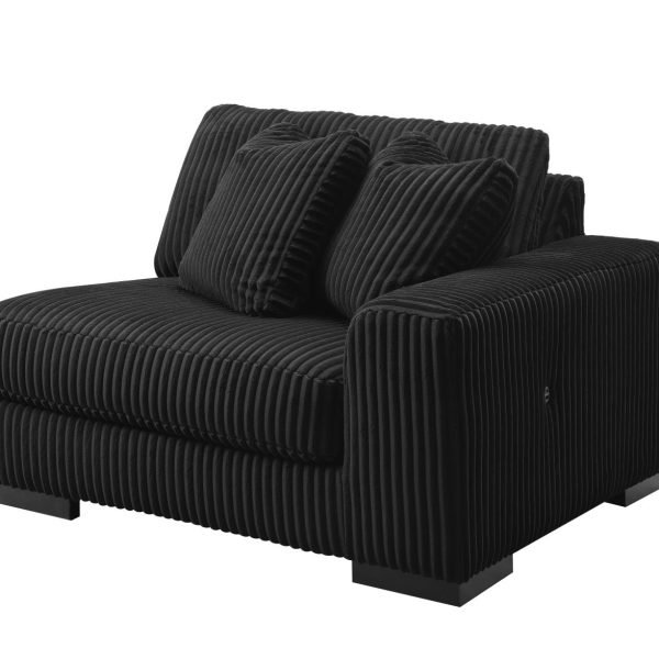 Jacob  -BLACK RIGHT CHAIR W/USB-C CHARGER