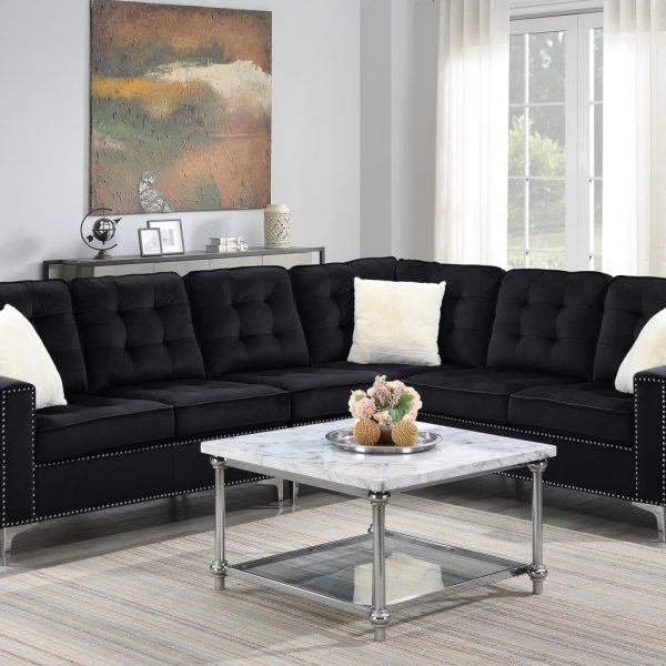 Perry  -BLACK VELVET 4 PC SECTIONAL