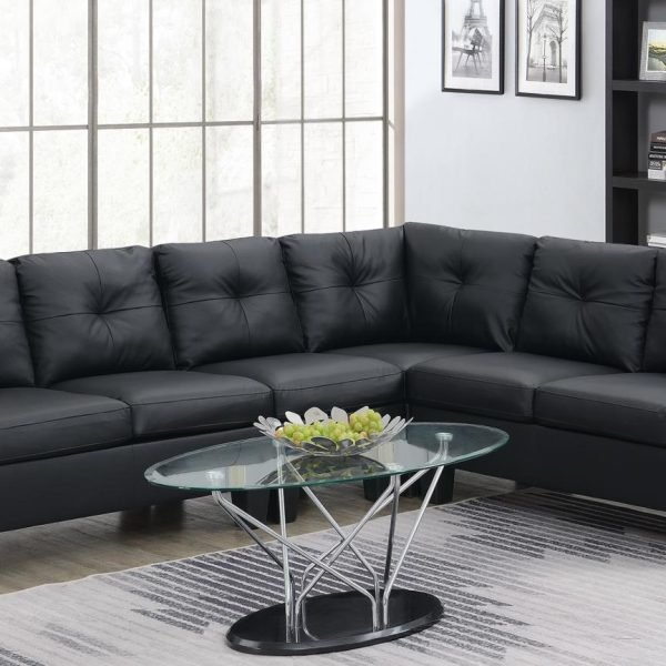 Preston  -BLACK LEATHER 4 PC SECTIONAL