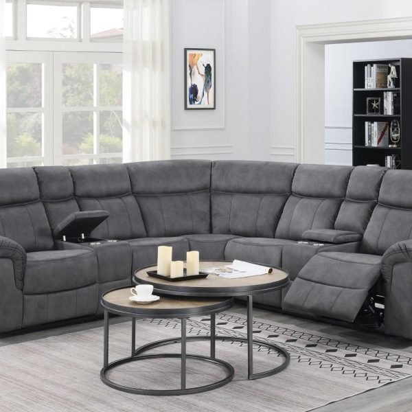 Willow-GRAY FABRIC 3 PC RECLINING SECTIONAL