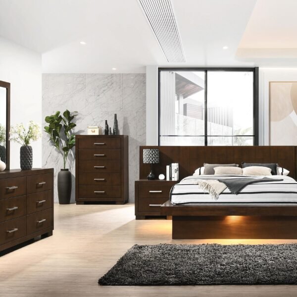 Jessica 6-piece Eastern King LED Bedroom
Set Cappuccino