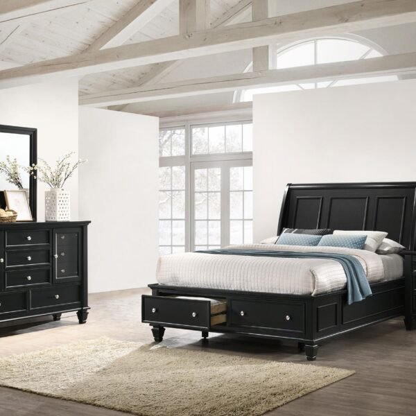 Sandy Beach 4-piece Eastern
  King Bedroom Set Black