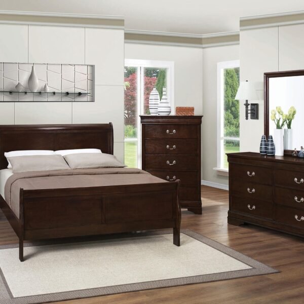 Louis Philippe 5-piece Eastern King
  Bedroom Set Cappuccino