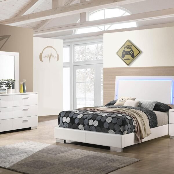 Felicity
  4-piece Full Bedroom Set White High Gloss