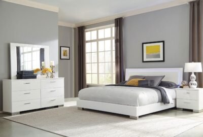 Felicity 4-piece
  Eastern King Bedroom Set White High Gloss