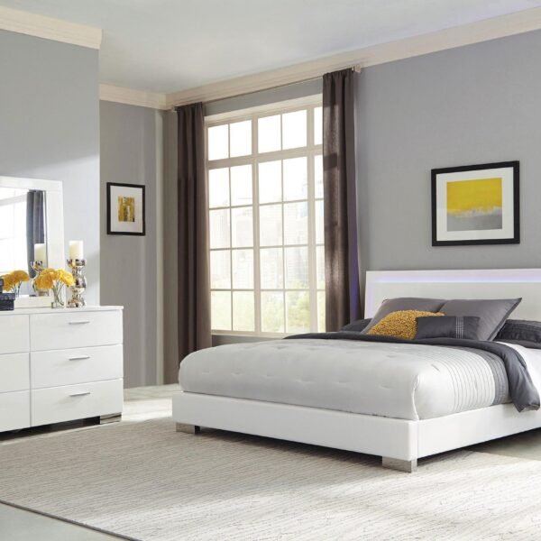 Felicity 4-piece
  Queen Bedroom Set White High Gloss