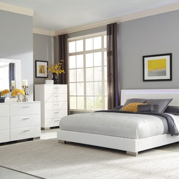 Felicity 5-piece Queen Bedroom Set White
High Gloss