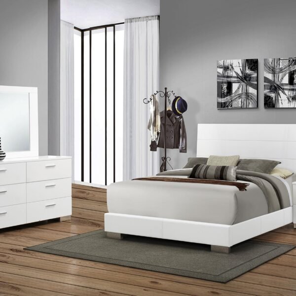 Felicity 4-piece
  Eastern King Bedroom Set White High Gloss