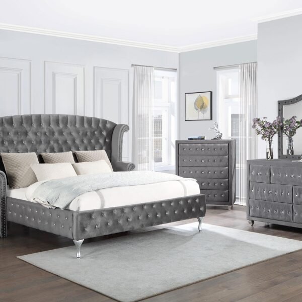 Deanna 5-piece California King Bedroom
  Set Grey