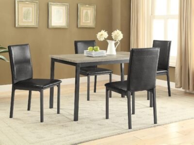Garza 5-piece Rectangular Dining Table
Set Black