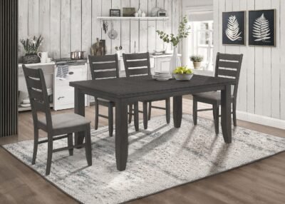 Dalila 5-piece Rectangular Dining Table
Set Dark Grey
