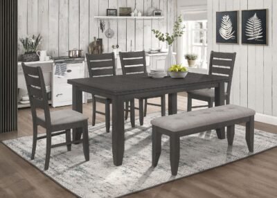 Dalila 6-piece Rectangular Dining Table
Set Dark Grey