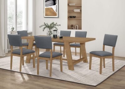 Sharon 7-piece Rectangular Dining Table
Set Brown