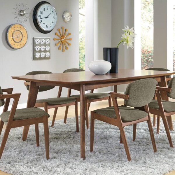Malone 7-piece Rectangular Dining Table Set Dark Walnut