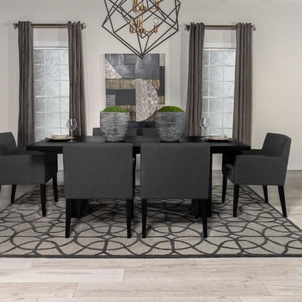 Catherine 7-piece Rectangular Dining Table Set Black