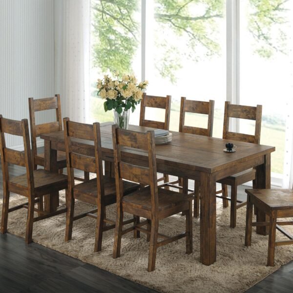Coleman 9-piece Rectangular Dining Set Rustic Golden Brown