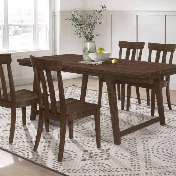 Reynolds 5-piece Rectangular Dining Table Set Brown Oak