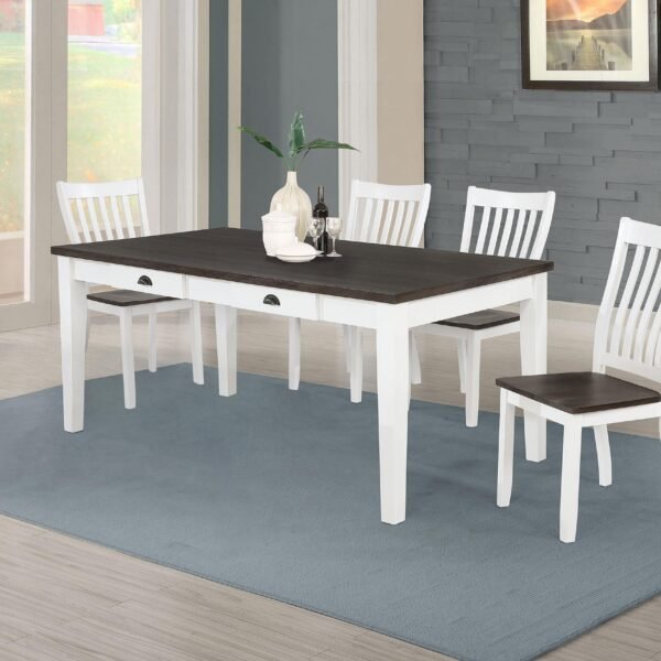 Kingman 5-piece Rectangular Dining Set Espresso and White