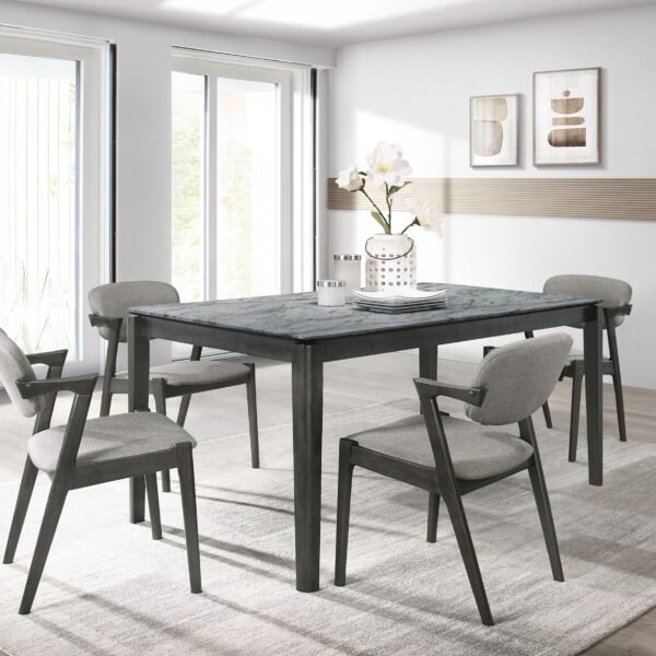 Stevie 5-piece Rectangular Dining Table Set Grey and Black